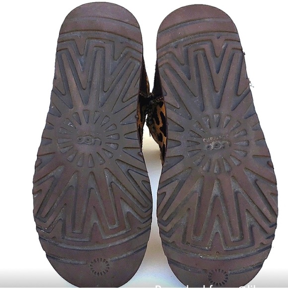UGG Classic Short Boot Calf Hair Exotic Cheetah Print Leather Women's Size 5 - Picture 7 of 8